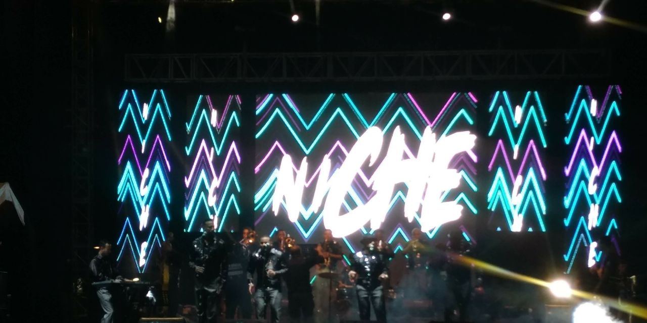 Grupo Niche performing on stage during the Feria de Cali