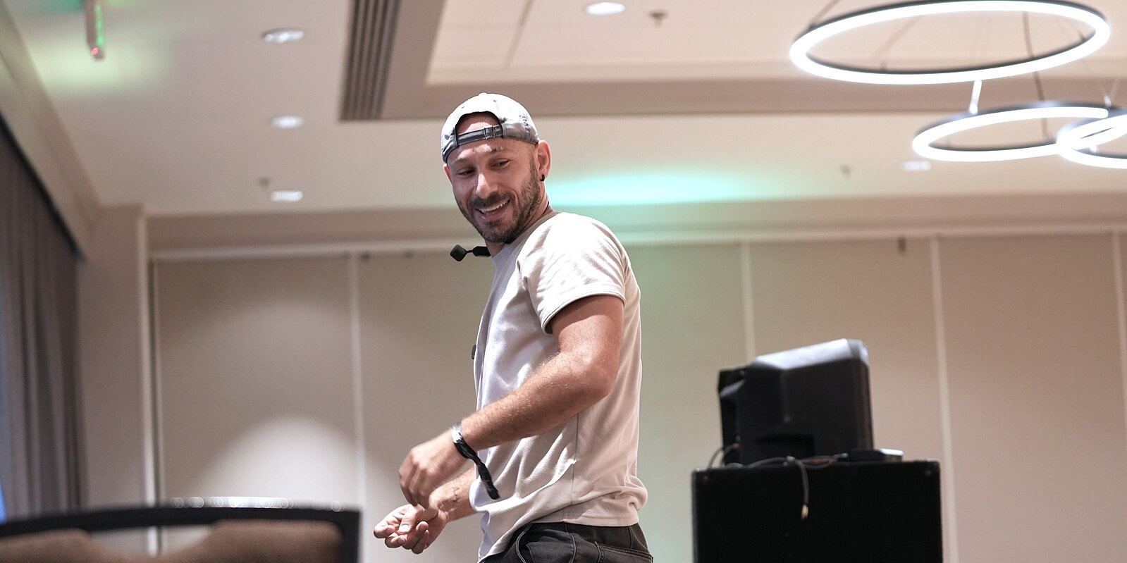A dancer performing quick footwork on stage at the California Dance Festival in 2025